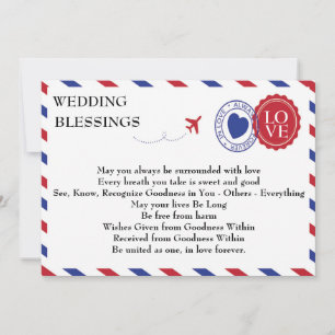 Luftpost-Hochzeitsflugkarte