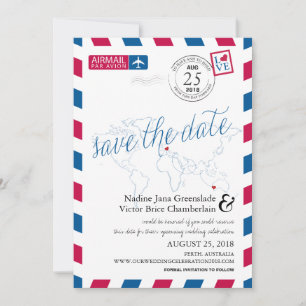 Luftpost Italien und Austraila Save the Date