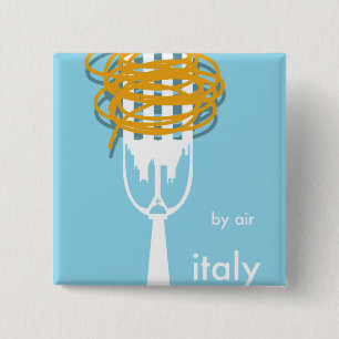 Luftpost Italien Vintage Reiseposter. Button