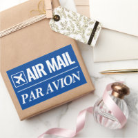Luftpost / Par Avion große blaue Versandaufkleber