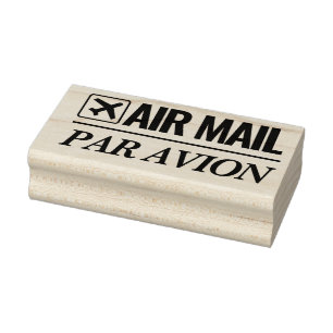 Luftpost / Par Avion Versand Briefmarke aus Holz Gummistempel