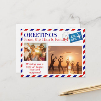 Luftpost Personalisiertes Foto Einsteckkarte Postkarte