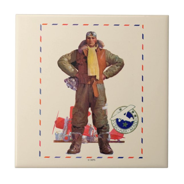 Luftpostpilot Fliese (Vorderseite)
