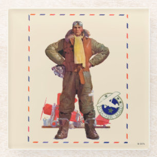 Luftpostpilot Glasuntersetzer