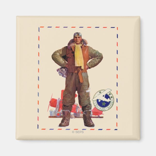 Luftpostpilot Magnet (Vorne)