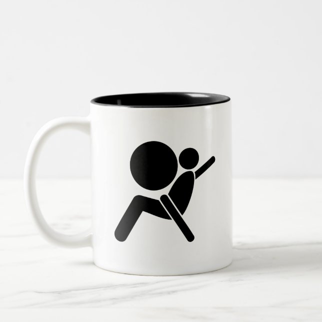 "Luftsack-" Piktogramm-Tasse Zweifarbige Tasse (Links)