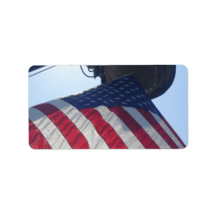 Luftschiff "Fire Truck American Flag" Adressaufkleber