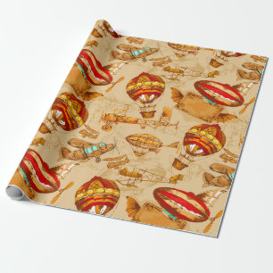 Luftschiff/Retroflugzeug Geschenkpapier