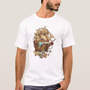 Luftschiff-Segelschiff mit Antiquitäten & Vintage T-Shirt
