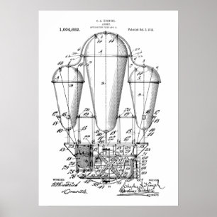 Luftschiff Steampunk Patent Poster