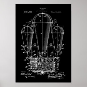 Luftschiff Steampunk Patent Poster