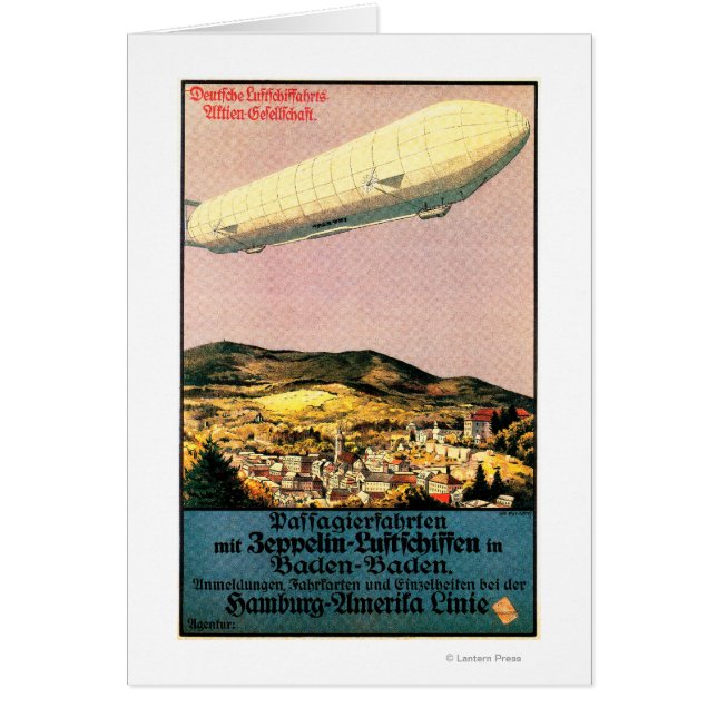 Luftschiff Zeppelin Luftschiff über Stadtplakat (Vorne)