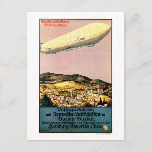 Luftschiff Zeppelin Luftschiff über Stadtplakat Postkarte