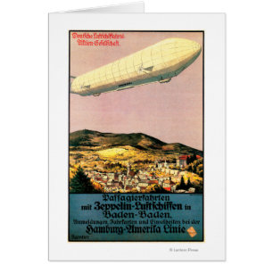 Luftschiff Zeppelin über Stadt Poster