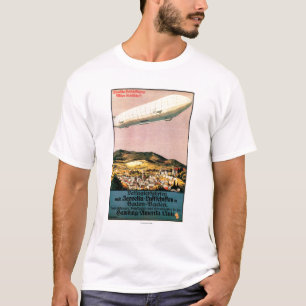 Luftschiff Zeppelin über Stadt Poster T-Shirt