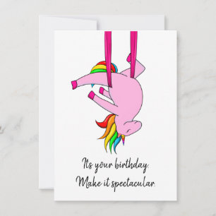 Luftseide Unicorn Flat Birthday Card