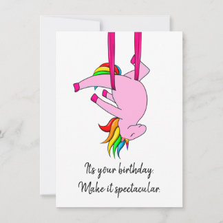 Luftseide Unicorn Flat Birthday Card