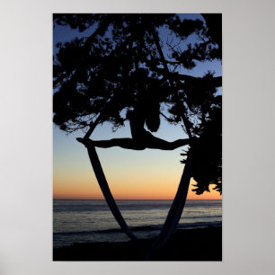 Luftseiden an der Sonnenuntergang-Vertikale Poster