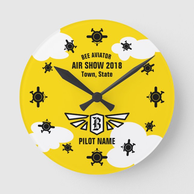 Luftshow Souvenir Runde Wanduhr (Vorderseite)