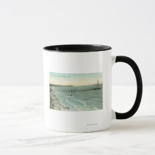 Luftsicht auf San Mateo Beach und Pier Tasse