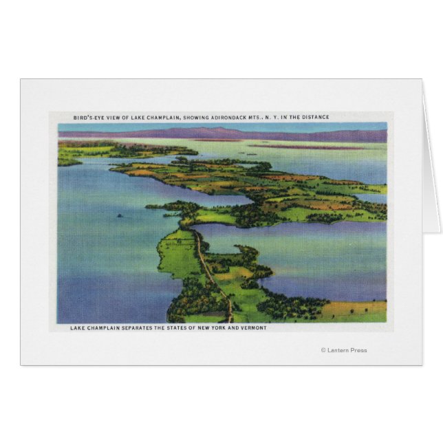 Luftsicht auf See, NY und VT Split (Vorderseite (Horizontal))