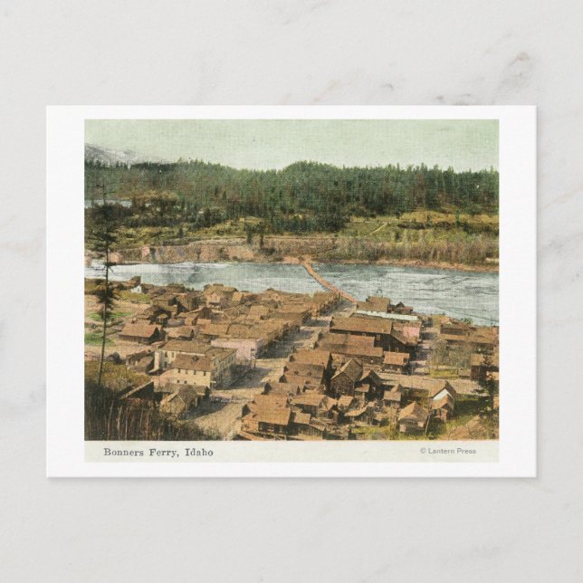 Luftsicht auf Stadt und Fluss Postkarte (Vorderseite)