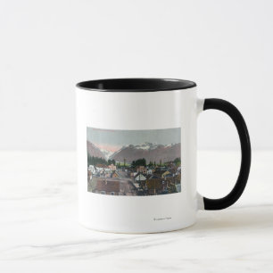 Luftsommer-Ansicht des CityValdez, AK Tasse