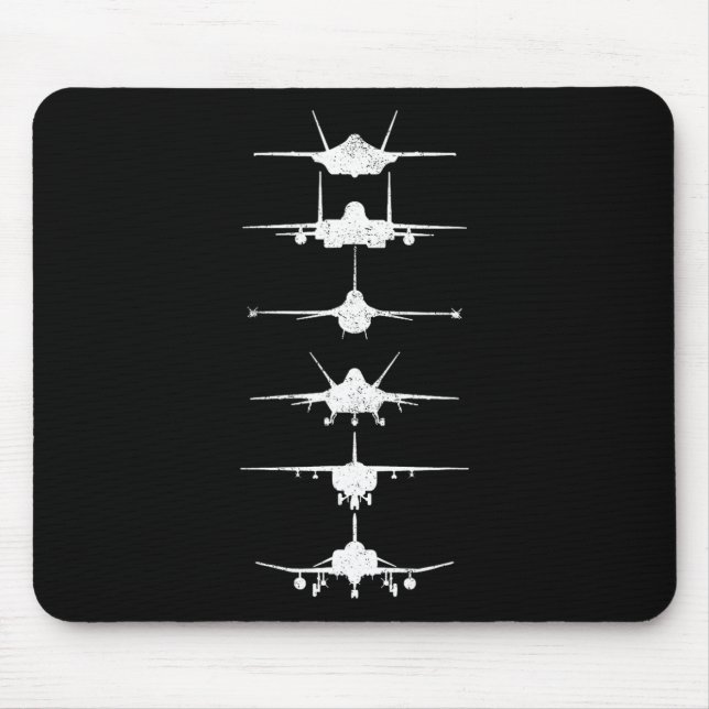 Luftstreitkräfte Kampfjets F-4 F-111 F-15 F-16 F-2 Mousepad (Vorne)