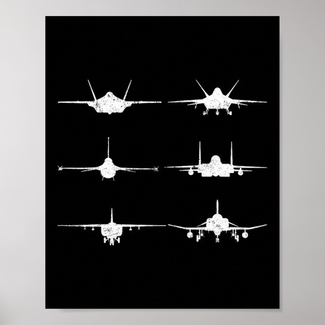 Luftstreitkräfte Kampfjets F-4 F-111 F-15 F-16 F-2 Poster (Vorne)