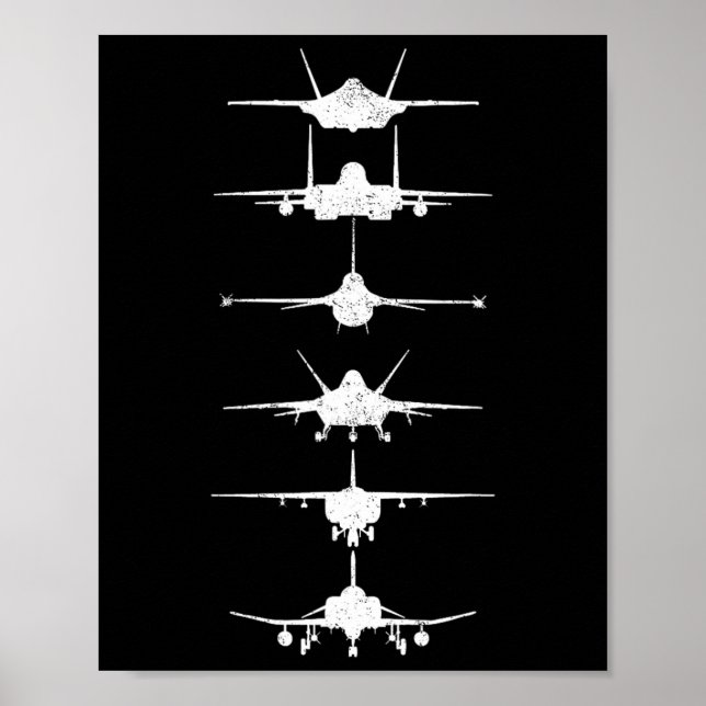 Luftstreitkräfte Kampfjets F-4 F-111 F-15 F-16 F-2 Poster (Vorne)