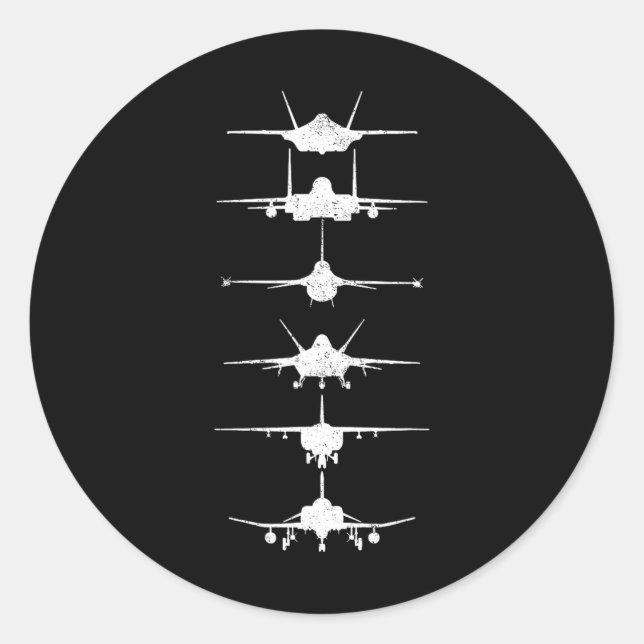 Luftstreitkräfte Kampfjets F-4 F-111 F-15 F-16 F-2 Runder Aufkleber (Vorderseite)