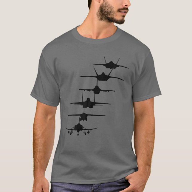 Luftstreitkräfte Kampfjets F-4 F-111 F-15 F-16 F-2 T-Shirt (Vorderseite)