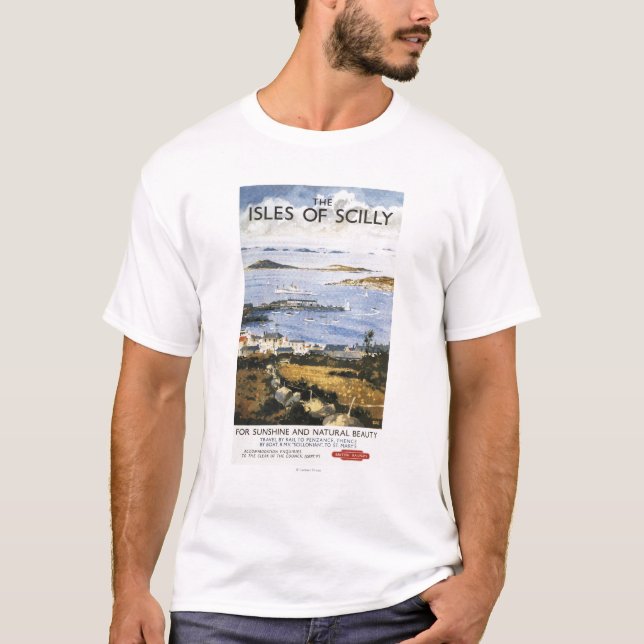 Luftszene des Stadt-und Dock-Eisenbahn-Plakats T-Shirt (Vorderseite)