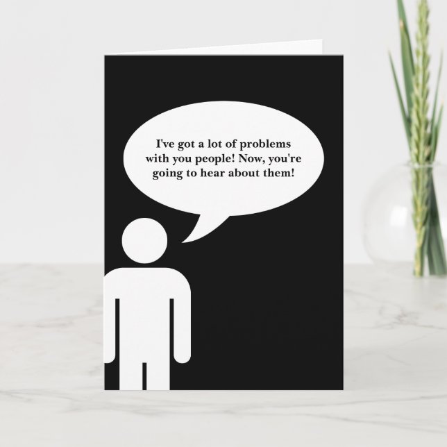 Lüftung der Beschwerden GLÜCKLICHES FESTIVUS Feiertagskarte (Vorderseite)