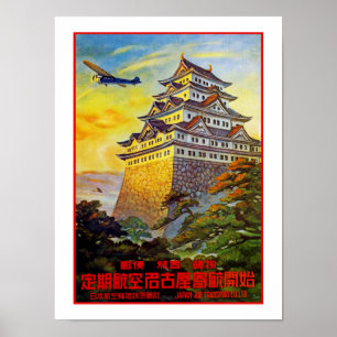 Luftverkehr mit Pagoda Poster