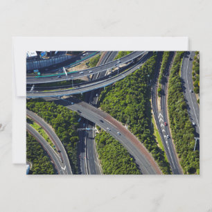 Luftverkehr über Autobahnkreuz Dankeskarte