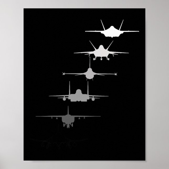 Luftwaffe-Kampfjets F-4 F-111 F-15 F-16 F-22 F- Poster (Vorne)