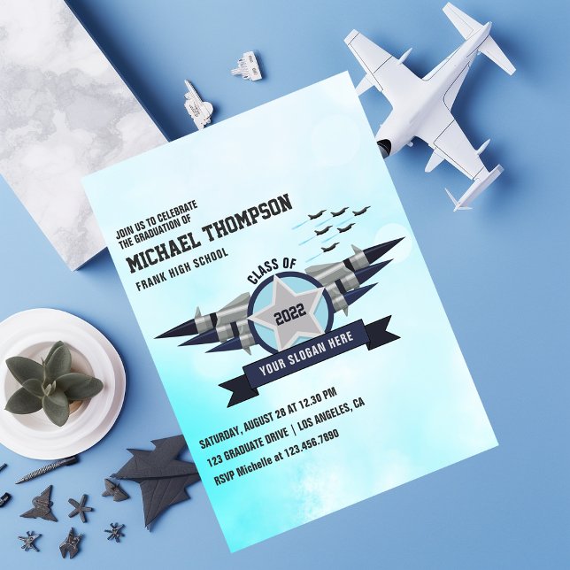 Luftwaffe themed Abschlussfeier Einladung (Airforce Graduation Party Invitation)