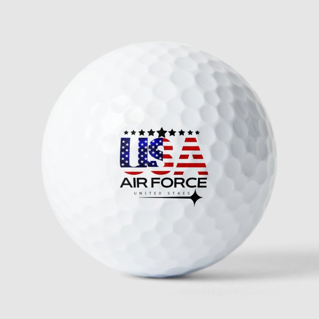 Luftwaffe US-Veteranen Amerikanische Flagge 4. Jul Golfball (Vorderseite)