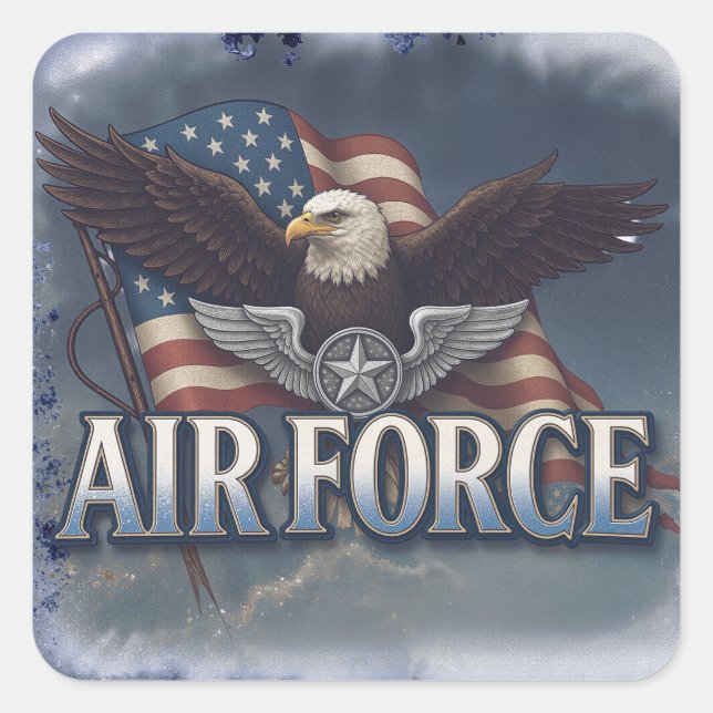 Luftwaffe (USAF) Quadratischer Aufkleber (Vorderseite)