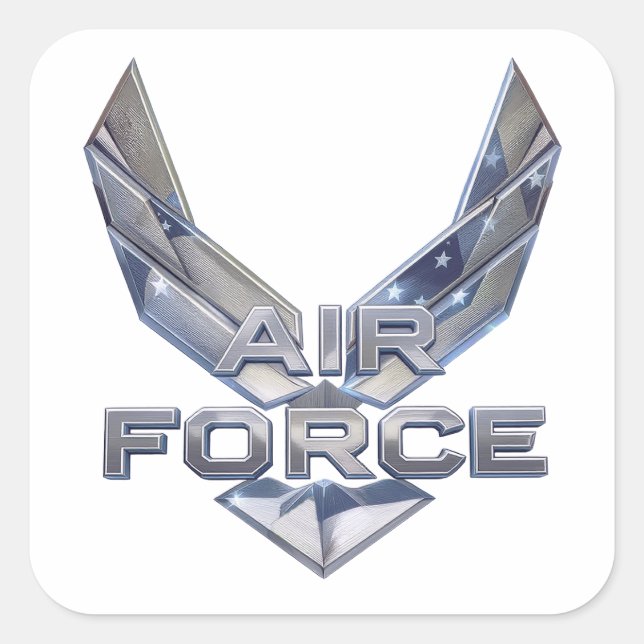Luftwaffe (USAF) Quadratischer Aufkleber (Vorderseite)