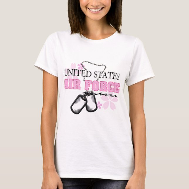 Luftwaffen-Mama-Blumen T-Shirt (Vorderseite)