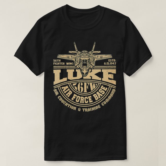 Luftwaffenbasis USAF F35 56. Kämpfer W T-Shirt (Design vorne)