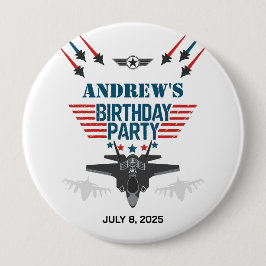 Luftwaffenflugzeug-Pilot Geburtstag Button
