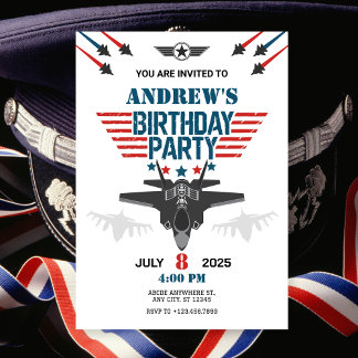 Luftwaffenflugzeug-Pilot Geburtstag Einladung