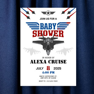 Luftwaffenjet-Pilot Baby Shower Einladung