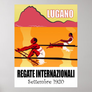 Luganersee, internationale Regatta, Sport Poster