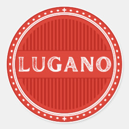 Lugano City Pride Emblem – Swiss Identity Runder Aufkleber