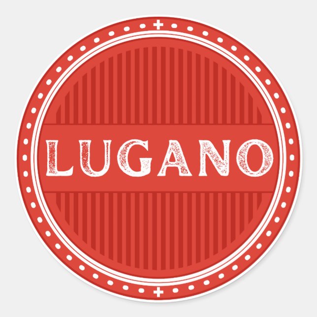 Lugano City Pride Emblem – Swiss Identity Runder Aufkleber (Vorderseite)