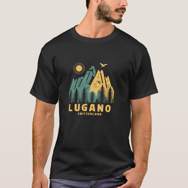 Lugano Gestern und Heute T-Shirt (Vorderseite)